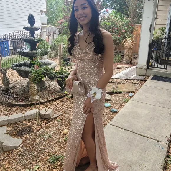 Dresses | Prom Champagne Gold Dress | Poshmark